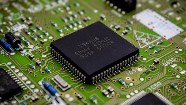 close up of integrated circuit representing technical systems