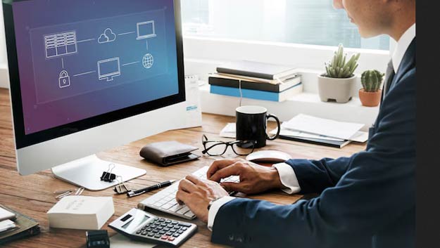 cloud ERP dashboard showing remote business access