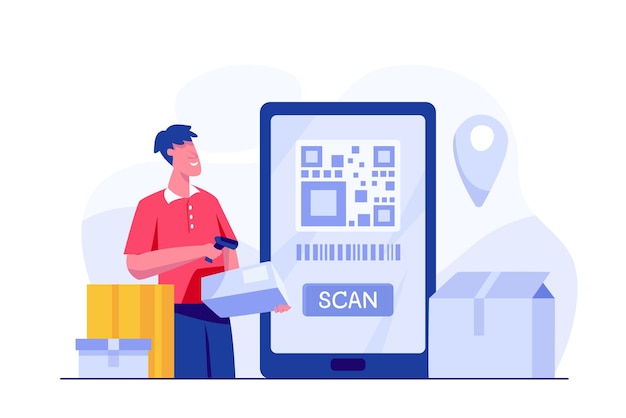 keeping record of goods by scanning them on warehouse management system