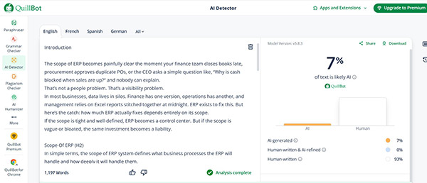 scope of erp project