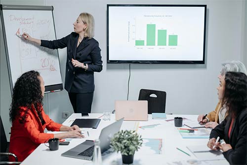 teams discussing ERP implementation in their company